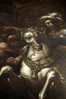 Milan, Lombardy, İtalya: Ortaçağ San Marco kilisesinin içi. Andata al Calvario Yazan Ercole Procaccini