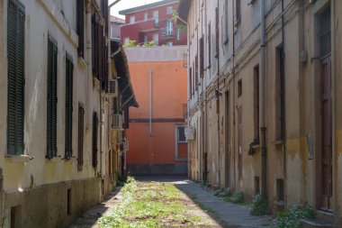 Bodoni yolu boyunca eski cadde Milano, Lombardy, İtalya