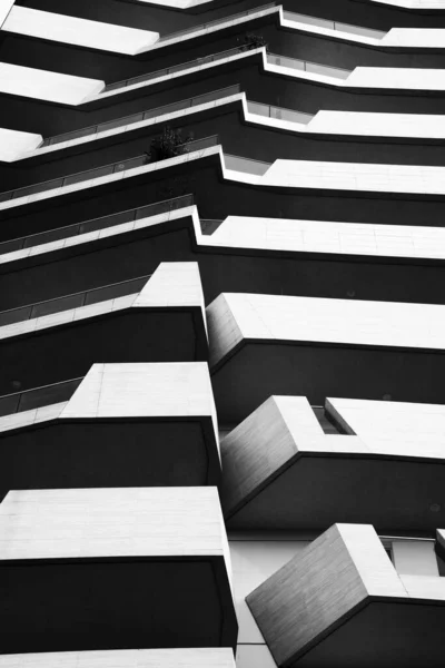 Citylife Modern Park Milánóban Lombardia Olaszország Három Torony Fekete Fehér — Stock Fotó