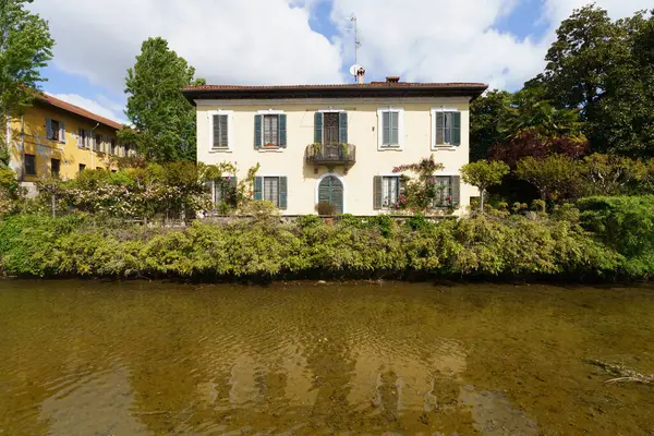 Historic House Martesana Canal Milan Lombardy Italy — Stock Photo, Image