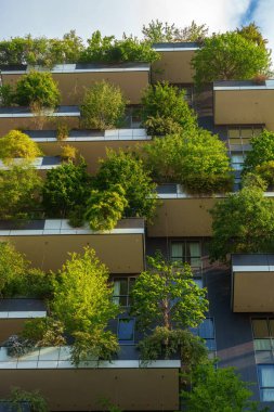 Modern buildings at Porta Nuova in Milan, Lombardy, Italy: Bosco Verticale