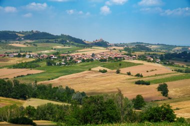 Rural landscape on the Tortona hills, Alessandria province, Piedmont, Italy, at June clipart