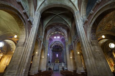 Pavia, Lombardy, İtalya 'daki ortaçağ San Michele Maggiore kilisesi.