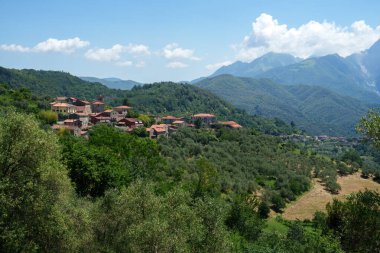 Terenzano, Sahip Carrara 'nın tarihi köyü, Toskana, İtalya