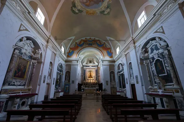 stock image Interior of Oratorio dei Bianchi, historic church in Fosdinovo,  Massa Carrara province, Tuscany, Italy