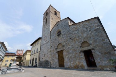 Camaiore Katedrali cephesi, Lucca Eyaleti, Toskana, İtalya