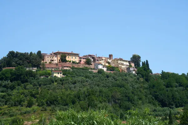 Άποψη Του Treggiaia Παλιό Χωριό Στην Επαρχία Πίζας Τοσκάνη Ιταλία — Φωτογραφία Αρχείου