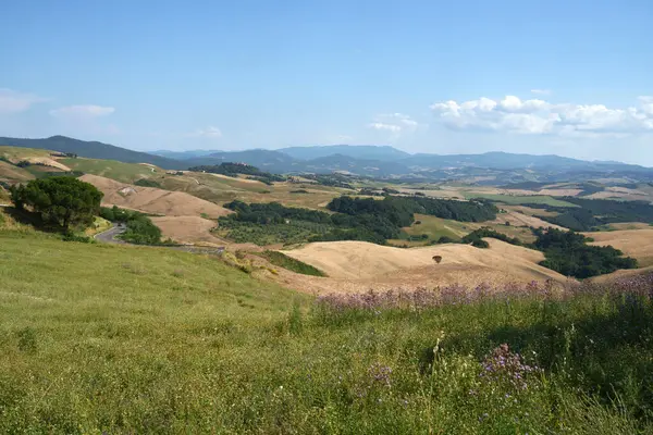 Country Landscape Volterra Pisa Province Tuscany Italy Summer — Stock Photo, Image