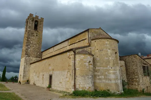Medieval Church San Donato Poggio Chianti Tuscany Italy — Stock Photo, Image