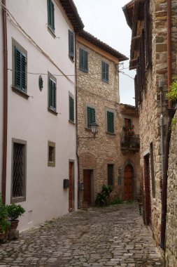 Montefioralle, ortaçağ köyü, Chianti, Firenze ili, Toskana, İtalya