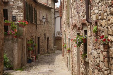 Montefioralle, medieval village in Chianti, Firenze province, Tuscany, Italy clipart