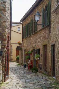 Montefioralle, ortaçağ köyü, Chianti, Firenze ili, Toskana, İtalya