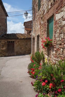 Villa a Sesta, Siena bölgesinin tarihi köyü, Toskana, İtalya