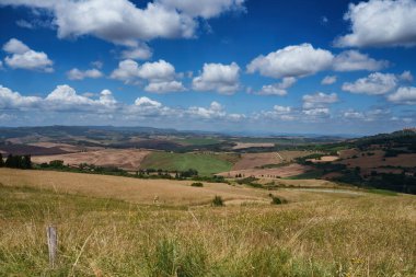 Tuscany 'deki kırsal alan Pienza, Siena vilayeti, Toskana, İtalya