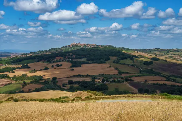 Tuscany 'deki kırsal alan Pienza, Siena vilayeti, Toskana, İtalya