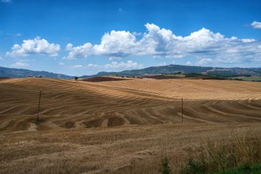 Tuscany 'deki kırsal alan Pienza, Siena vilayeti, Toskana, İtalya