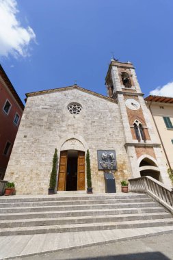 San Quirico d Orcia, Siena 'nın tarihi bir kasabası, Toskana, İtalya