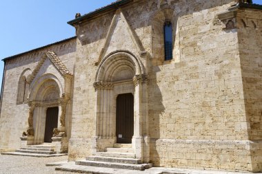 San Quirico d Orcia, Siena 'nın tarihi bir kasabası, Toskana, İtalya