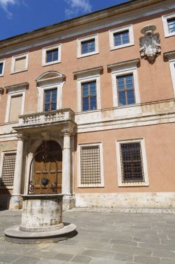 San Quirico d Orcia, Siena 'nın tarihi bir kasabası, Toskana, İtalya
