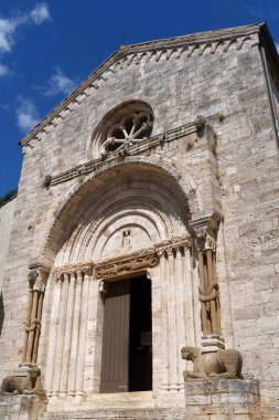 San Quirico d Orcia, Siena 'nın tarihi bir kasabası, Toskana, İtalya