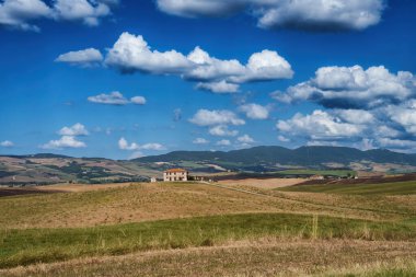 San Quirico d Orcia yakınlarındaki Toskana kırsalında Siena, Tuscany, İtalya