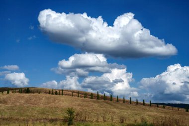 San Quirico d Orcia yakınlarındaki Toskana kırsalında Siena, Tuscany, İtalya