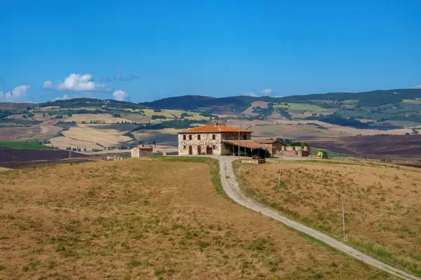 San Quirico d Orcia yakınlarındaki Toskana kırsalında Siena, Tuscany, İtalya