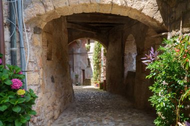 Sorano, Grosseto 'nun tarihi bir kasabası, Toskana, İtalya