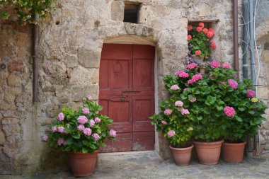 Sorano, Grosseto 'nun tarihi bir kasabası, Toskana, İtalya