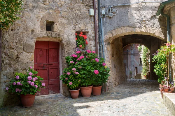 Sorano Grosseto Nun Tarihi Bir Kasabası Toskana Talya Telifsiz Stok Imajlar