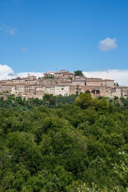 Amelia 'nın manzarası, Terni eyaletinin tarihi şehri, Umbria, İtalya