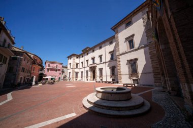 Acquasparta 'nın tarihi binaları, Terni ili, Umbria, İtalya