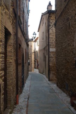 Acquasparta 'nın tarihi binaları, Terni ili, Umbria, İtalya