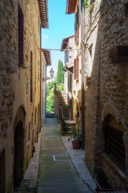 Acquasparta 'nın tarihi binaları, Terni ili, Umbria, İtalya