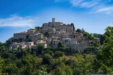 Labro manzarası, Rieti 'nin tarihi köyü, Lazio, İtalya