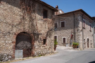 Fiamignano, Rieti 'deki eski köy, Lazio, İtalya