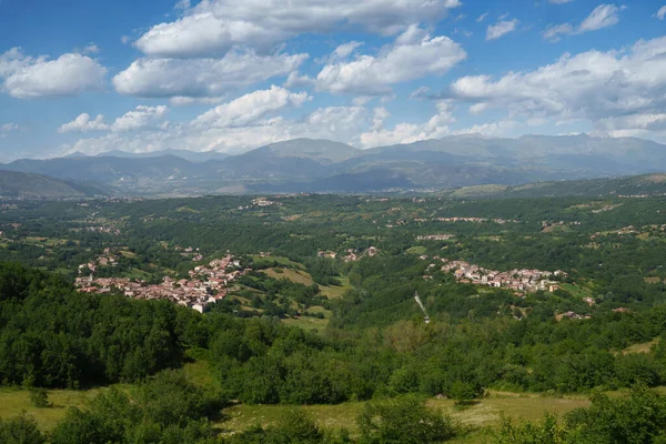 Mountain Landscape Summer Road Provinciale Amiternina Aquila Province Abruzzo Italy Royalty Free Stock Photos
