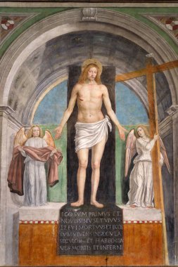 Milano, Lombardy, İtalya 'daki ortaçağ Sant Ambrogio kilisesi. Resim yapmak.