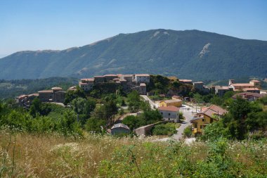 Castelgrande manzarası, Potenza ilinin eski bir kasabası, Basilicata, İtalya