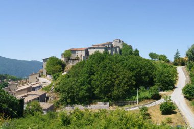 Castelgrande manzarası, Potenza ilinin eski bir kasabası, Basilicata, İtalya