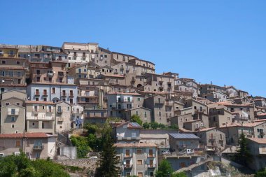 Castelgrande manzarası, Potenza ilinin eski bir kasabası, Basilicata, İtalya