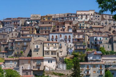 Castelgrande manzarası, Potenza ilinin eski bir kasabası, Basilicata, İtalya