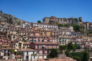 Muro Lucano 'nun manzarası, Potenza ilinin eski bir kasabası, Basilicata, İtalya