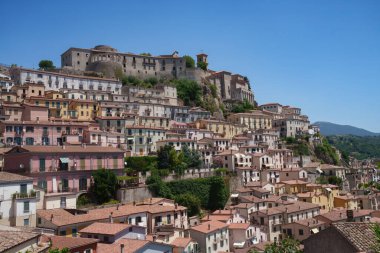 Muro Lucano 'nun manzarası, Potenza ilinin eski bir kasabası, Basilicata, İtalya