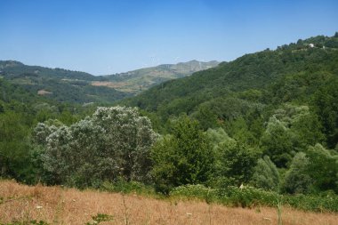 Yazın Muro Lucano 'dan Potenza, İtalya' ya Basilicata 'da manzara