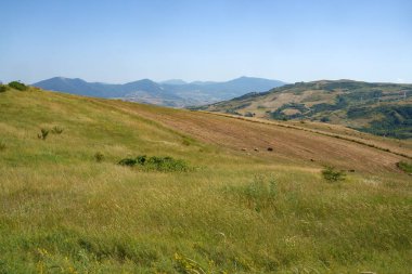 Yazın Muro Lucano 'dan Potenza, İtalya' ya Basilicata 'da manzara