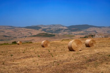 Rocchetta Sant Antonio yakınlarındaki kır manzarası, Foggia ili, Apulia, İtalya