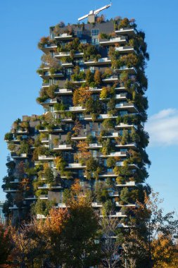 Modern buildings at Porta Nuova in Milan, Lombardy, Italy: Bosco Verticale