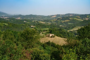 Rural landscape near Amandola, Fermo province, Marche, Italy, at summer clipart
