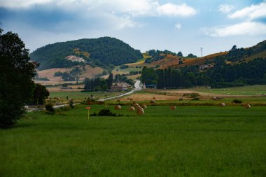 Yazın Colfiorito, Perugia, Umbria, İtalya yakınlarındaki kırsal alan..